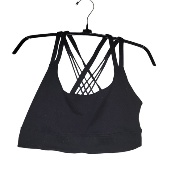Freely Sports Bra Black Criss Cross Back Lined Size Medium - Picture 2 of 5